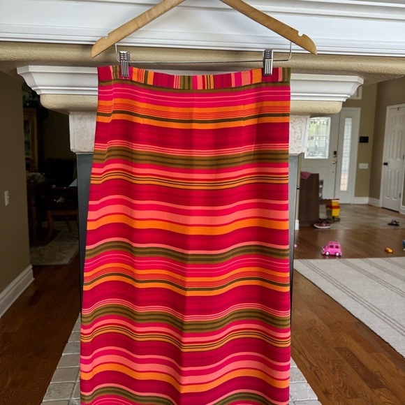 Spenser Jeremy 100% Silk Vintage Stripe Maxi Skirt Size 12 - Picture 3 of 7